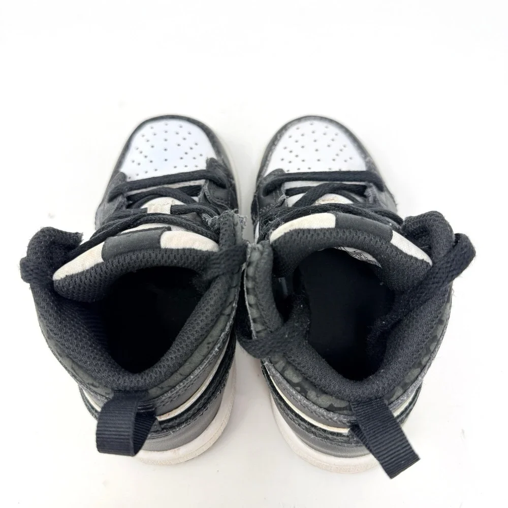 Nike Air Jordan 1 Mid Panda Elephant Toddler Shoes 8C Black White FB9912-001